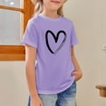 thumbnail image 4 of Inglocry Girls Short Sleeve T Shirts Kids Summer Tops Crewneck Basic Graphic Tees Cute Tops For Teens 5-14 Years Light Purple 9-10Y, 4 of 4