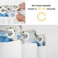 thumbnail image 2 of No Hook Shower Curtain with Snap in Liner, Watercolor Blue Rose Waterproof Bath Curtain Double Layers with See Through Top Window, Vintage Flowers Plants Hotel Shower Curtains 72x72in, 2 of 9