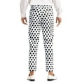 thumbnail image 3 of INSPIRE CHIC Polka Dots Printed Pants for Men's Regular Fit Flat Front Trousers White 30, 3 of 4