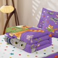 thumbnail image 5 of Manfei Floral Kitten Zipper Twin Comforter Sets with Fitted Sheet and 2 Pillowcases, Garden Cat Animal Zipper Bedding Set, Lavender Purple, Polkadot Reversible, 4 Pieces, 5 of 7