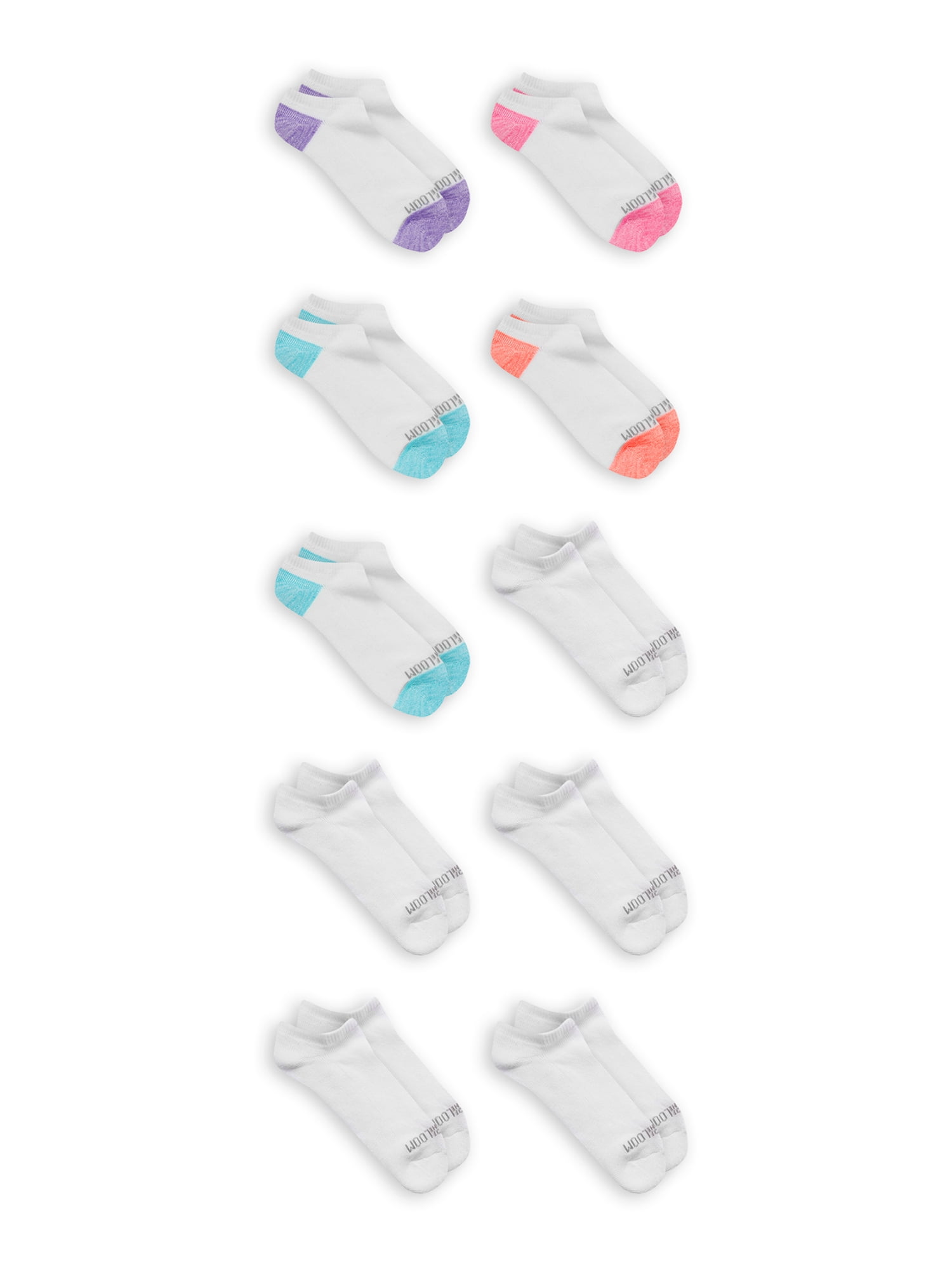 Fruit of the Loom Womens 10 Pack No Show Socks 