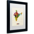 thumbnail image 2 of Trademark Fine Art 'India Watercolor Map' Canvas Art by Michael Tompsett, White Matte, Black Frame, 2 of 4