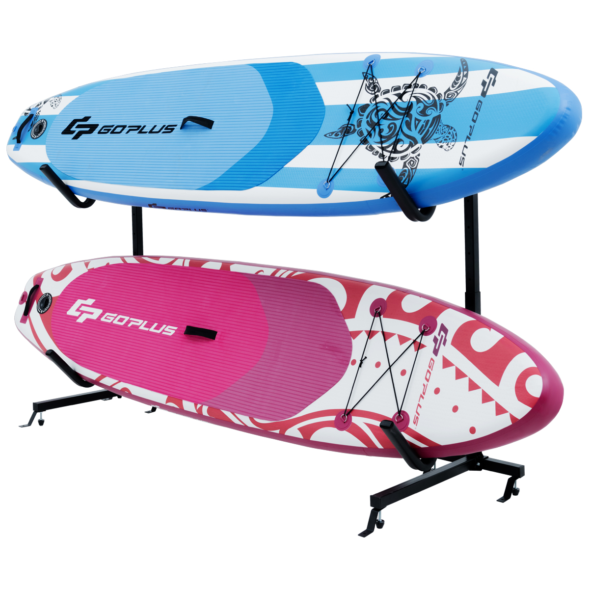 Support Pour Kayak COSTWAY 2 Places - Hauteur Réglable 6 Niveaux - Capacité 80 Kg - Pour Intérieur/extérieur