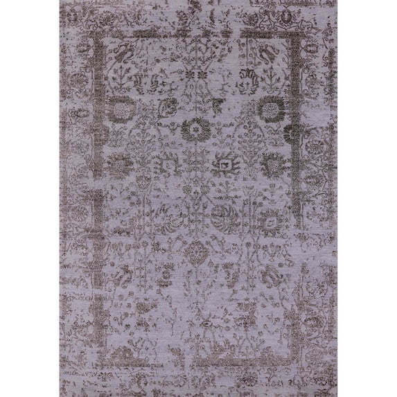 Ahgly Company Indoor Rectangle Mid-Century Modern Dark Gray Oriental Area Rugs, 3' x 5'