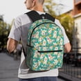 thumbnail image 5 of Yield SHIBA WITH FLORAL Print Backpack for Women Men, Lightweight Casual Travel Daypack, Classic Basic College Backpack, Middle School Bag, 5 of 5