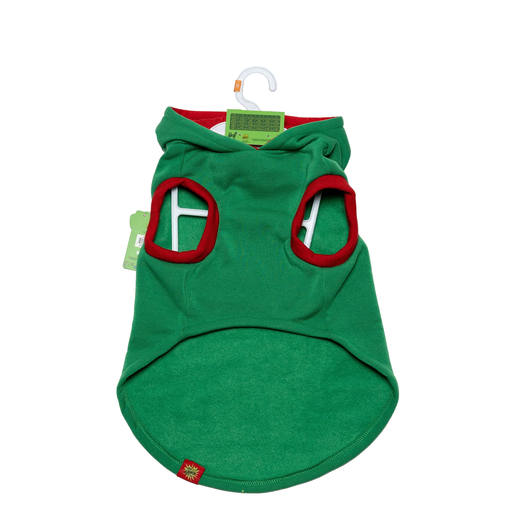 Dr. Seuss' The Grinch! Holiday Pet Hoodie for Cats & Dogs, Feelin' Grinchy, Green, Small