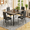 Gray, variant on Asofer Dining Table Set for 4 with PU Chairs, Kitchen Table and Chairs for Dining Room Breakfast Nook, Gray
