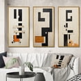 thumbnail image 1 of Designart "Abstract Monochrome Minimalism New Order V" Modern Geometric Framed Wall Art Set Of 3 - Black Abstract Frame Gallery Wall Set For Home Decor, 1 of 6