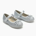 thumbnail image 2 of Weestep Toddler/ Little Kid Girl Dress Ballet Flat Mary Jane Ballerina Shoe(6 Toddler, Bow Silver), 2 of 7