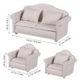 thumbnail image 4 of BESTYASH 3Pcs Mini Couch Model Sofa Wood Furniture For Study Room Decorative Accessories, 4 of 7