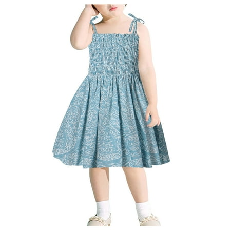 

Toddler Girls Casual Floral Dress Clothes Beach Slip Princess Floral Dress