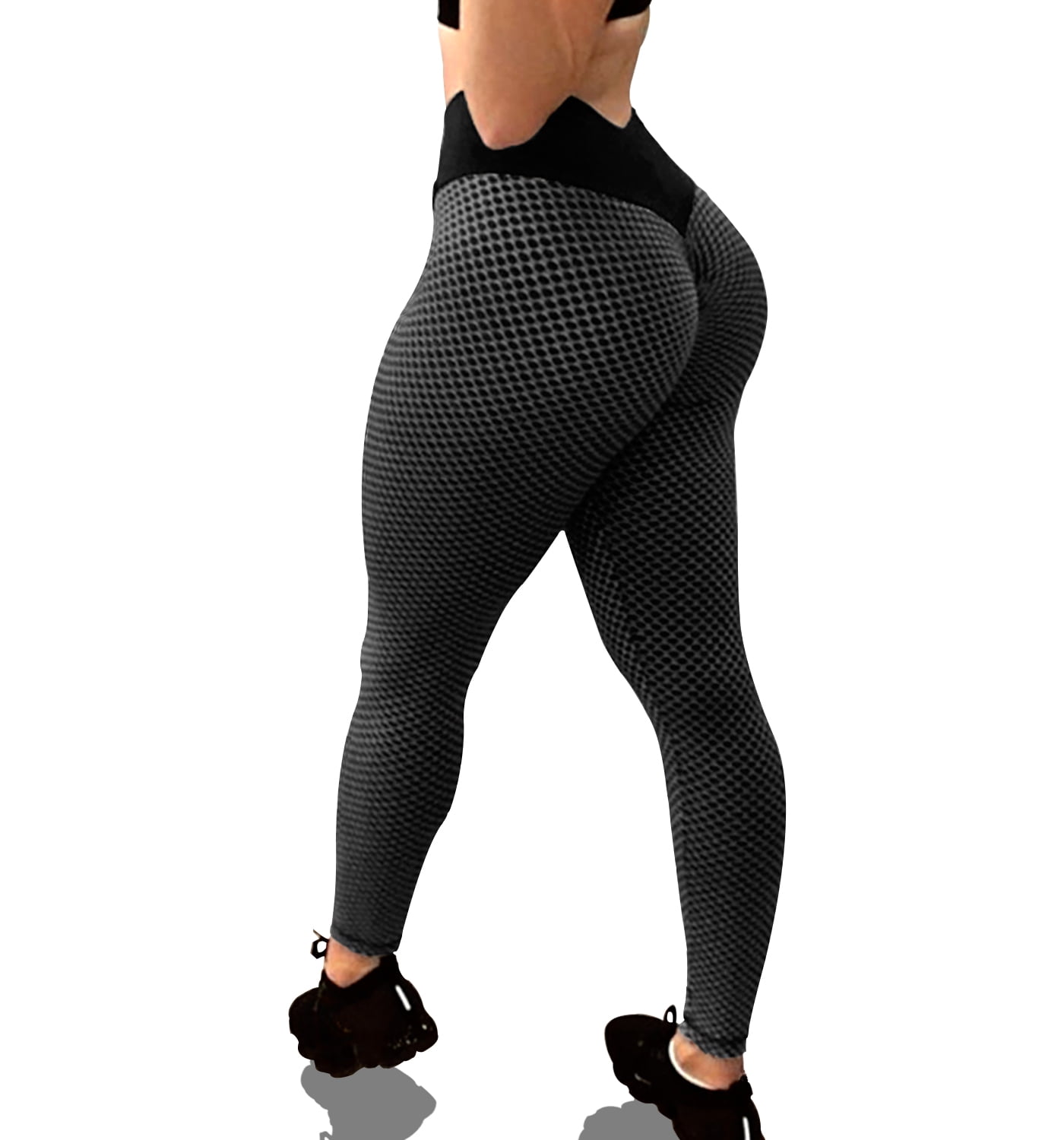 Details about   Womens Gym Leggings Anti-Cellulite Yoga Pants Ruched Fitness Elastic High Waist 