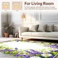 thumbnail image 2 of ODIKA 3'x5' Machine Washable Non-Slip Area Rug, Elegant Floral Border with Daisy and Lavender Motifs High Traffic Rug, Purple, 228521, 2 of 7
