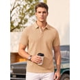 thumbnail image 3 of RICHCOIN Mens Casual Polo Shirt Summer Short Sleeve Vacation Button Beach Knit Stretchy Golf Shirts, 3 of 7
