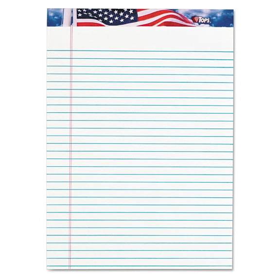 Tops Pride Writing Pad Legal/Wide 8 1/2 x 11 3/4 White 50 Sheets Dozen 75140