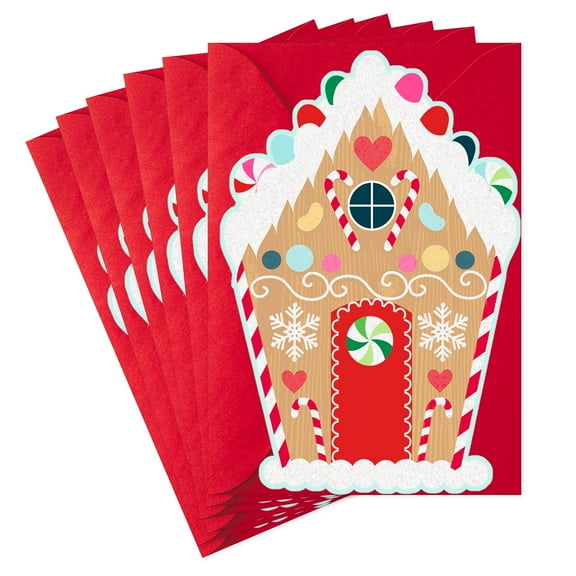 Hallmark Christmas Cards, Gingerbread House (Pack of 6 Cards with Envelopes)