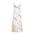thumbnail image 4 of WREESH Womens Summer Maxi Dress Printed Sleeveless Spaghetti Strap Long Dress Deep V Neck Dress Boho Beach Dresses White, 4 of 5