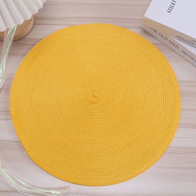 Posavasos redondo de polipropileno tejido para mesa de comedor, con aislamiento térmico, tejido simple, retro, ligero y lujoso