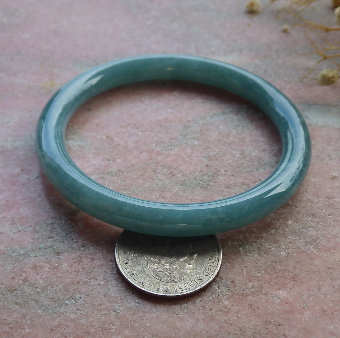 Icy Green Natural A JADE Jadeite Bangle Bracelet 58 mm 685819 TN