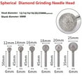 thumbnail image 4 of 6mm Shank Spherical Head Diamond Grinding Bit Round Ball Burs For Stone Drill, 4 of 5
