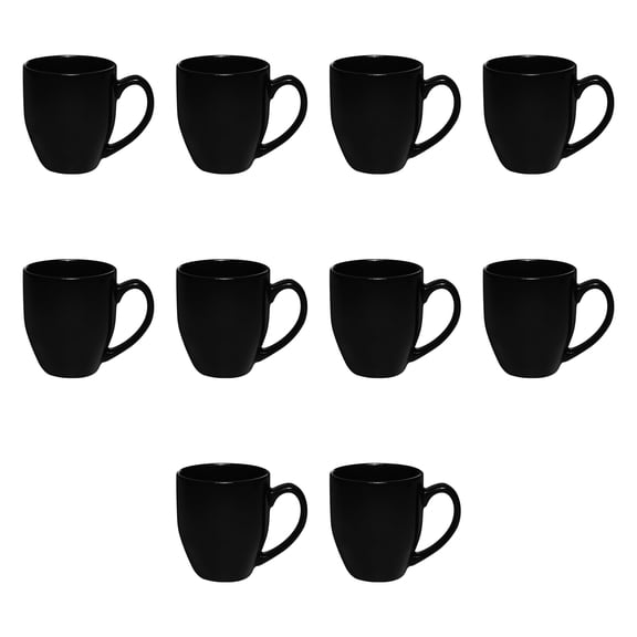 Large Coffee Cups 16 oz. Set of 10, Bulk Pack - Perfect for Tea, Espresso, Cappuccino, Hot Cocoa - Black