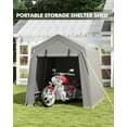 thumbnail image 5 of WildBreak Carport Storage Shed, 10 x 7 feet, with Roll-up Zipper Door, Heavy Duty, Gray, 5 of 7