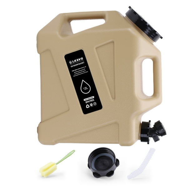 Contenedor de Agua para Acampar 12 Litros con Espita FLhrweasw Caqui