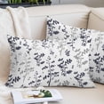 thumbnail image 2 of Grey Black Botanical Throw Pillow Covers, Watercolor Spring Floral Summer Leaf Soft Breathable Pillow Cases with Invisible Zipper, Toddler Pillowcases for Couch Bed Sofa Chair 12x20 Inches, 2 of 9