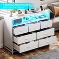 thumbnail image 6 of IDEALHOUSE White 7 Drawer Dressers, Modern Organizer Cabinet, Built-in Outlets, USB Ports, Large Drawers, Stylish Storage, Scratch-Resistant, 6 of 7