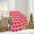 thumbnail image 3 of Yibo Strawberry with Cute Flowers, Fruit Vegetables Christmas Blanket, Ultral Soft Fleece Blanket for Girls and Boys, Foods Blanket Used for Bed, Couch, Chairs for Pets/Toddler, 3 of 9