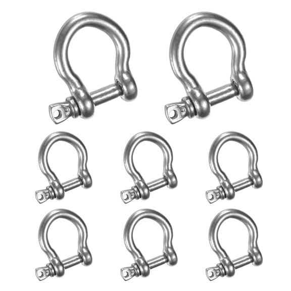 Uxcell 8PCS M4 304 Stainless Steel Screw Pin Anchor Shackle 100KG Camping Chains/Wire Rope Outdoor