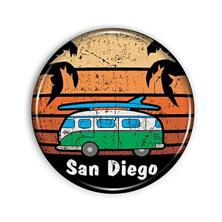 

San Diego Bus Magnet Strong and Flexible San Diego Bus Refrigerator Magnet 1.1 Inch Epoxy Dome