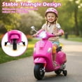 thumbnail image 4 of Costway Licensed VESPA 12V Kids Electric Motorcycle with Music Horn Story Training Wheels Pink, 4 of 10