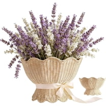 Scalloped Wicker Wall Basket,Scallop Hanging Rattan Basket for Organizing, Woven Plant Wall Decor Art, Wall Mounted Basket, Hanging Storage Basket for Front Door and Home (Natural)