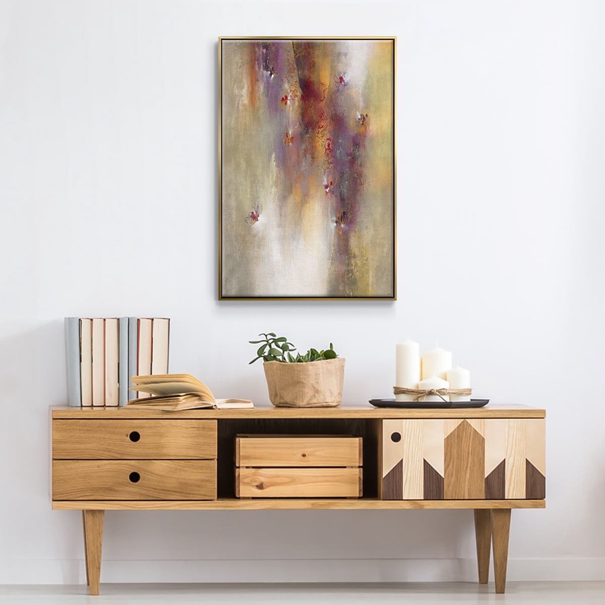Scarlet Summer Framed Premium Gallery Wrapped Canvas - Ready to Hang - 17 x 25 - Gold Floating Frame