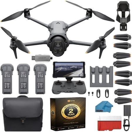DJI Mavic 4 Pro 512GB Creator Combo + 2-Year Extended Warranty - RC Pro 2, Flagship 100MP Hasselblad Tri-Camera Drone, 3-Battery Bundle, 128GB SD Card