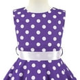 thumbnail image 3 of IBTOM CASTLE Kids Girls 50s Vintage Polka Dot Casual Dress Swing Rockabilly Prom Party Dresses Audrey Wedding Formal Cocktail Evening Gown 7-8 Years Purple, 3 of 8