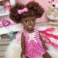 thumbnail image 3 of Baby Toy HUOGUO, pelo rizado africano negro, 35 cm, de vinilo, 3 of 5