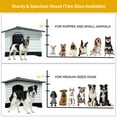 thumbnail image 3 of Dextrus Outdoor Large Plastic Dog house with Elevated Base, Water-Resistant 36" Large Double Door Dog House with Porch & Cushion Pet House for Small Medium Dogs, 36"L*27.1"W*26"H, 3 of 6