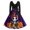 Yellow, variant on Women's V Neck Long Sleeve Halloween Print A Line Midi Dress with Waist Tie Casual Seasonal Graphic Swing Dress Black L