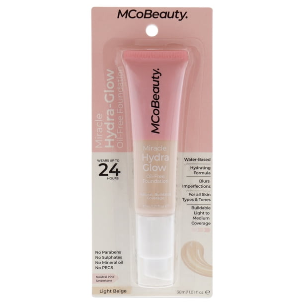 MCoBeauty Base Base de maquillaje sin aceite Miracle Hydra Glow - Beige claro 1.01 oz MCoBeauty Base 1.01 oz