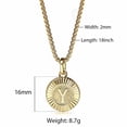 thumbnail image 4 of 18" Round Gold Plated Initial Letter Pendant Necklace Stainless Steel Box Chain, 4 of 8