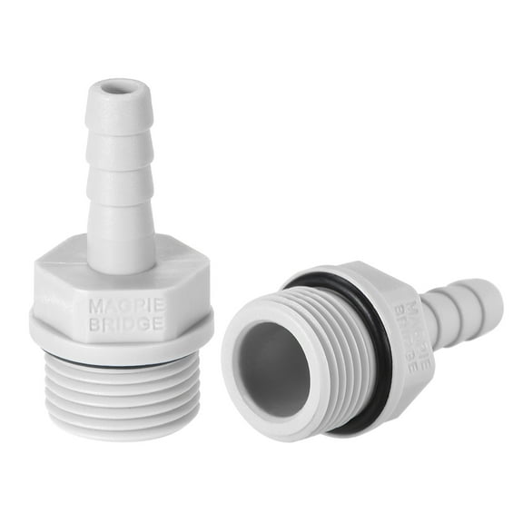 Unique Bargains Barb Hose Fittings Connector Adapter 6mm or 15/64" Barbed x 1/8" G Male Pipe 2Pcs 15/64" x G3/8