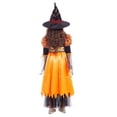 thumbnail image 3 of Halloween Costumes Pumpkin Dress with Witch Hat 2 Piece Outfit Sets for Party Performance #02 Orange Size 140, 3 of 5