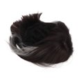 thumbnail image 2 of Peluca corta bob para mujer, con orejas colgantes, teñida en negro leonado y beige gris, pelo sintético corto y liso con flequillo., 2 of 14