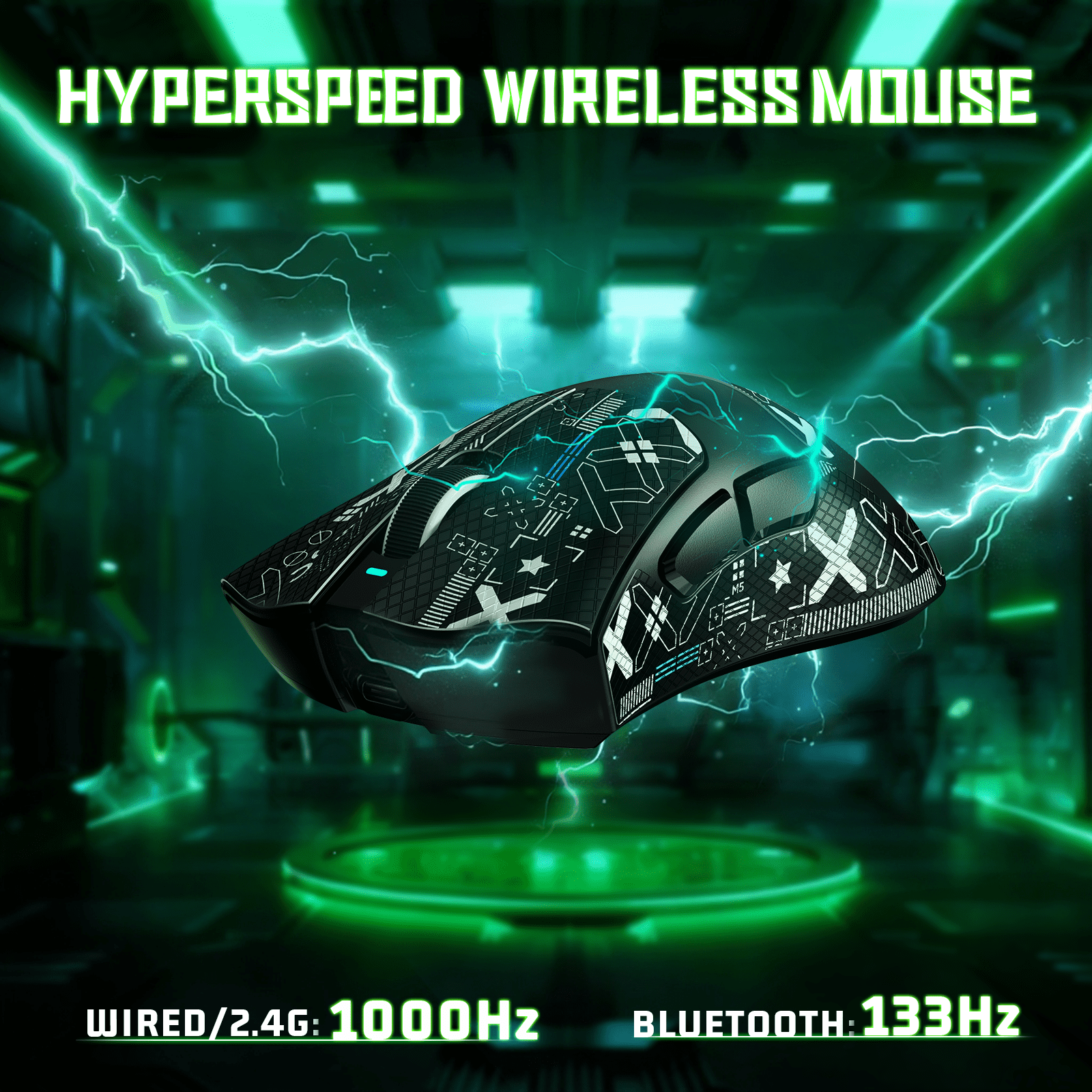 ATTACK SHARK V3 Wireless Gaming Mouse, Tri-Mode 2.4G/USB-C Wired/Bluetooth, PAW3311 Sensor, 25000 DPI, 62g Ultra-Lightweight Design, Grip Tape Included, Black