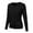Black, variant on BOOMILK Cardigans for Women Plus Size Round Neck Long Sleeve Loose Solid Cropped Knitted Sweater