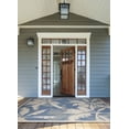 thumbnail image 2 of Couristan Monaco Indoor/Outdoor Area Rug for Patios, Decks, Kitchens, and Laundry Rooms, All-Weather, Pet-Friendly and Easy to Clean, Coastal Flora Pattern in Ivory-Sapphire Blue, 5'10" x 9'2", 2 of 3