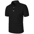 thumbnail image 3 of Felirenzacia Men’s Athletic Polo, Short Sleeve Training Shirt with Fast Drying Fabric Solid Color Golf Shirt, Black,XL, 3 of 5