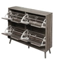 thumbnail image 3 of 4 Doors Shoe Rack, Freestanding Modern Shoe Storage Cabinet for Entryway, 3 of 10